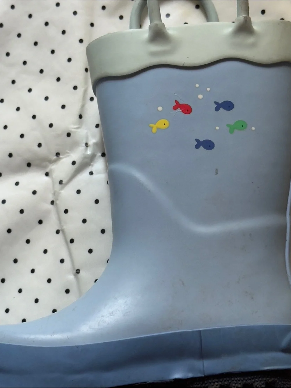 Cat & Jack Light Blue Kids Rain Boots with Yellow Submarine and Fish